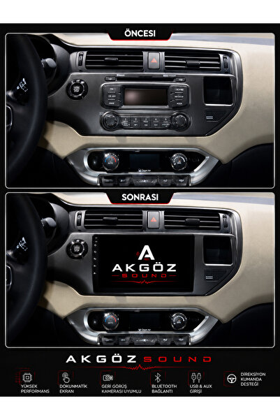 AKGÖZ SOUND KIA RIO 2015-2017 إطار الوسائط المتعددة 9 بوصة في المقابس