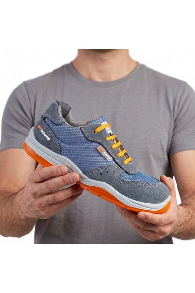 Daytex Mekap Hawai RMK-12 S1 Gray - Turuncu/Gri Süet Çelik Burunlu Yazlık Spor İş Ayakkabısı (Rover Taban)