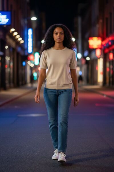 White Wise Short sleeve blouse / TENCEL™, cotton, silk