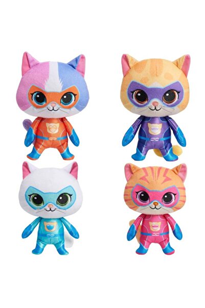 JustPlay Set 4 Jucarii de Plus Superkitties, 18 cm