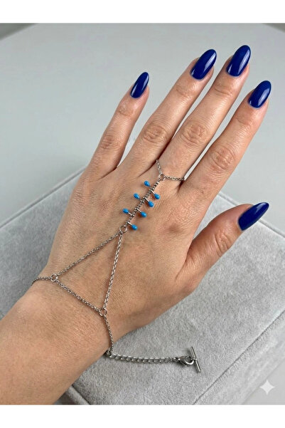 EASERA TİCARET Blue Stripe Beaded Steel Shahmaran