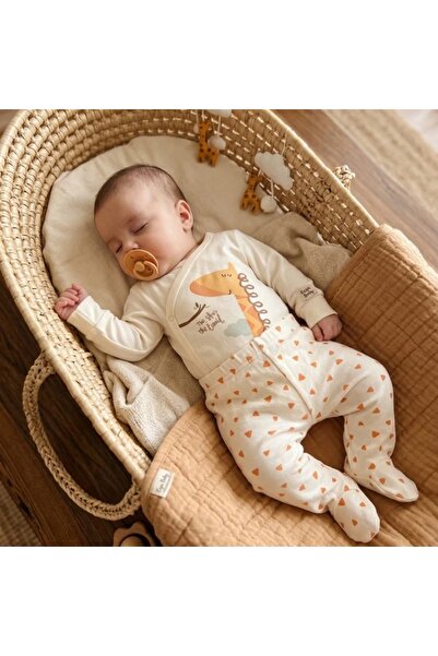 Valia Baby Giraffe Patterned Double-Breasted Baby Boy Set of 2