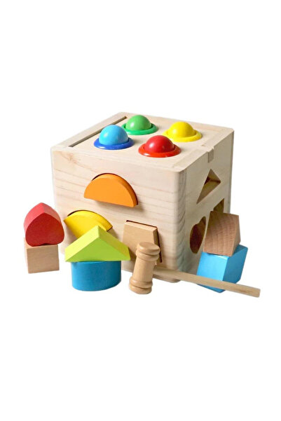 Junios Cub Montessori cu ciocanel si forme geometrice