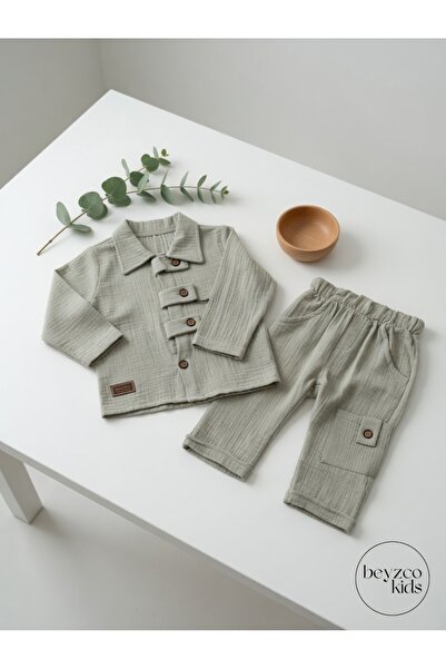 Junior Class Muslin Button Detailed 2-Piece Set