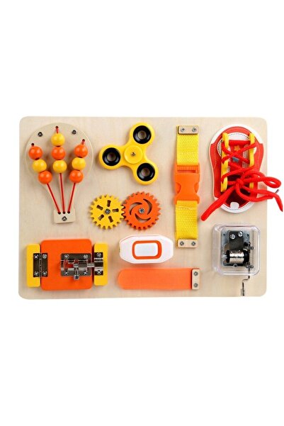 Junios Busy board din lemn cu 9 activitati senzoriale