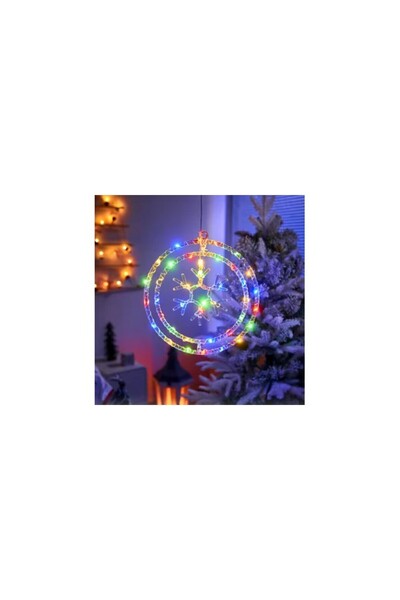 Aca Ornament luminos 40 x 40 cm, fulg de zăpadă, multicolor