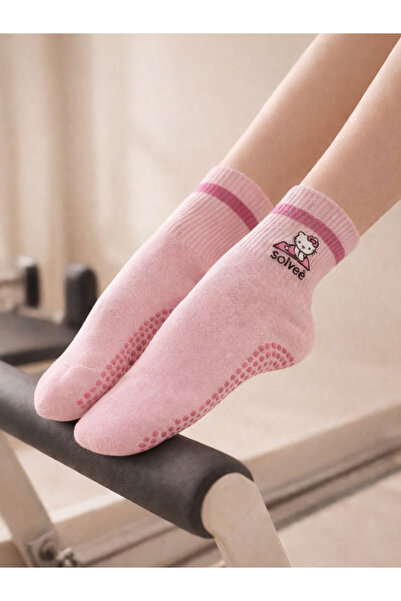Solvee Collection Hellokitty kayırmaz taban pilates çorabı