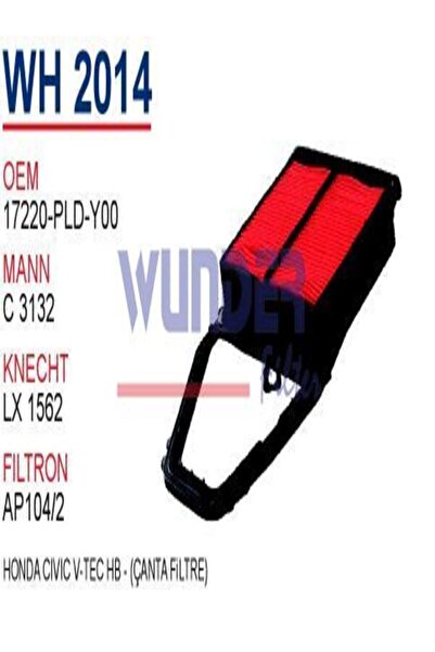 Hava filtresi Honda : Civic 1.6 VVT-i, 1.8 VVTi, 2.0 VVTi. V-tec