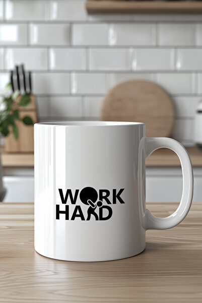 Mio Life كوب سيراميك أبيض سعة 330 مل مطبوع بتصميم تحفيزي للعمل بجد