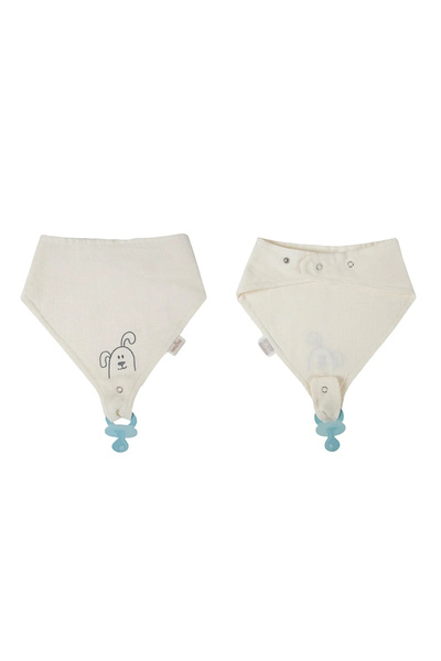 Babyjem Muslin Apron with Pacifier Strap 837 Ecru