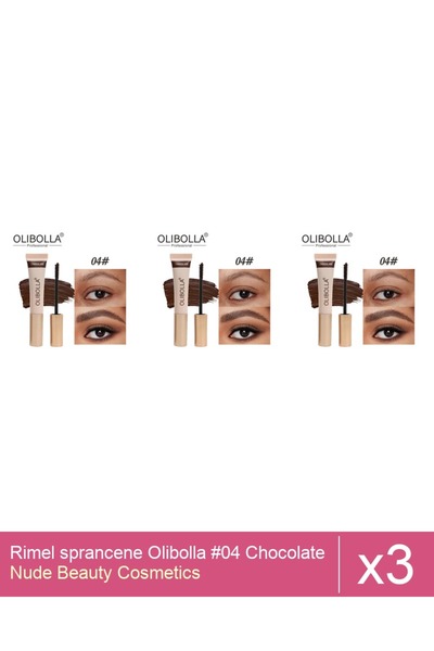 Makeup Set 3x Rimel sprancene Olibolla #04 Chocolate