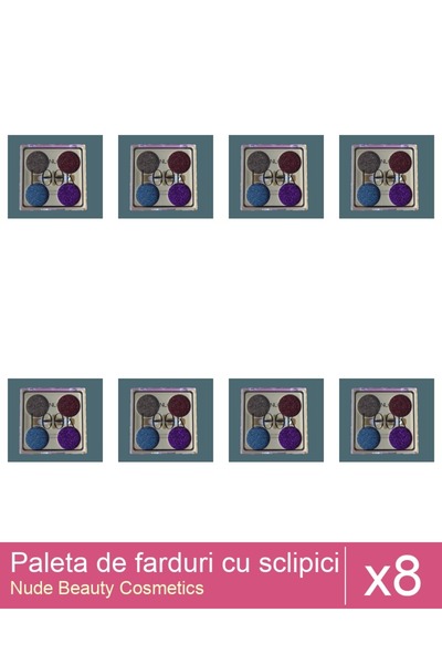 Makeup Set of 8 Glitter Eyeshadow Palette, Scanlon, No. 2
