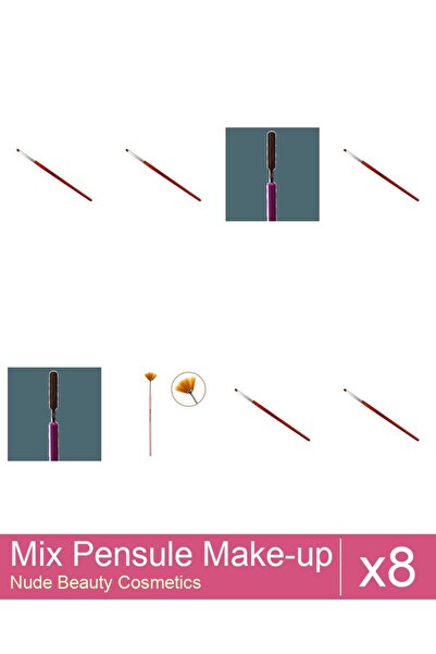 Makeup Set Mix 8 products Makeup Brushes: Cat's Tongue Gel Brush - No.2, Cat'...
