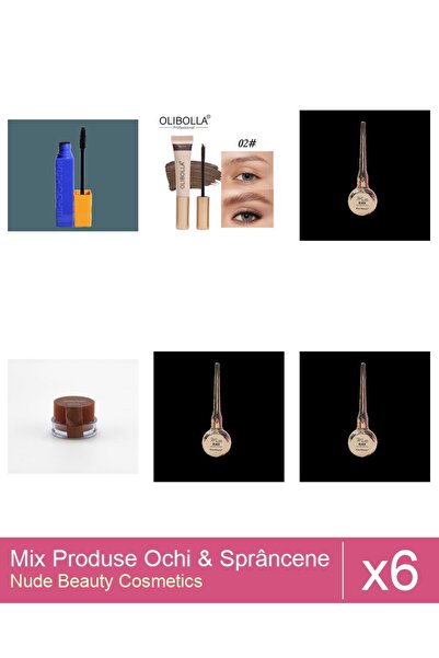 Makeup Set Mix 6 produse Rimel Sprancene: Rimel Ushas , Negru, Rimel sprancen...