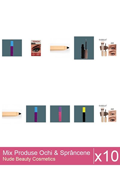 Makeup Set Mix 10 produse Rimel Sprancene: Rimel sprancene Olibolla #03 Aubur...