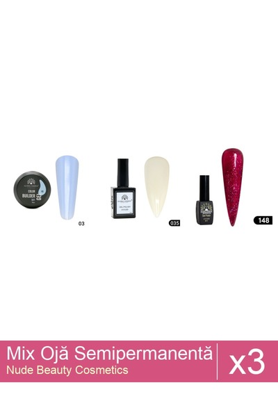 Makeup Set Mix 3 produse Nail Oja: Global Fashion - Color Builder Gel UV 15g,...