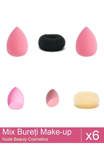 Makeup Set Mix 6 produse Bureti: Burete coc blond - 11 cm diametru, Burete co...