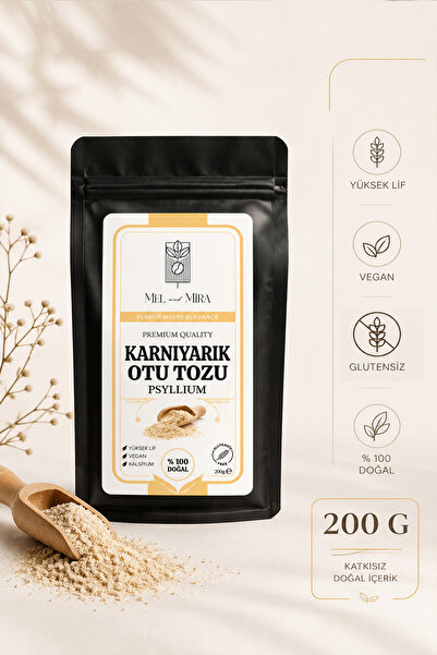 Mel and Mira Saf Karnıyarık Otu (Psyllium) Tozu 200g | Glutensiz - Vegan - %1...