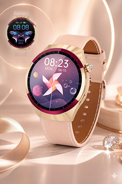 Tinytek SK6 Mini Moda Kadın Akıllı Saat 1.3" HD Renkli Ekran | Bluetooth Arama & Mesaj Bildirimi