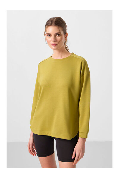 LC Waikiki Nevavm Dark Mustard Soft Textured O Neck Comfortable Fit Women's T...