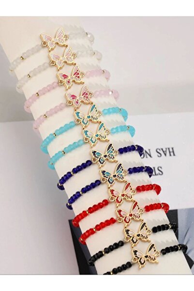 Choice MULTI 12 Bohemian 4mm Colored Glass Elastic Stacked Bracelet Set Beach...