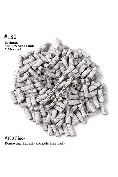 Choice1 180Grit-200pcs 200Pcs/Box 3MM Nail Sanding Bands With 2Mandrel Electr...