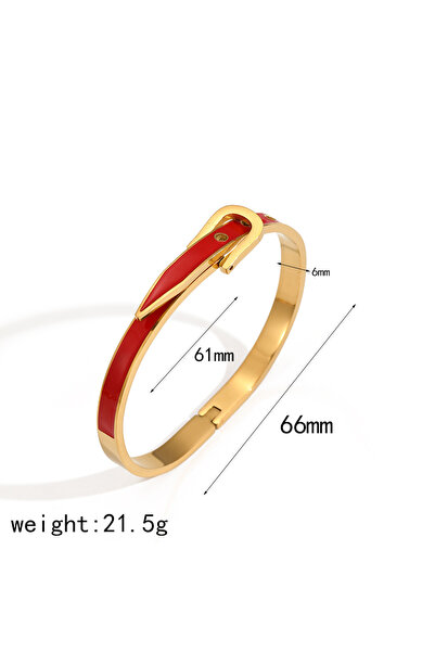 Choice 16cm TB7163-RD Personality Fashion Stainless Steel Metal Belt shape Ad...