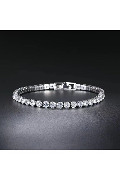 Choice silver color 4mm Cubic Zirconia Tennis Bracelet Iced Out Chain Bracele...