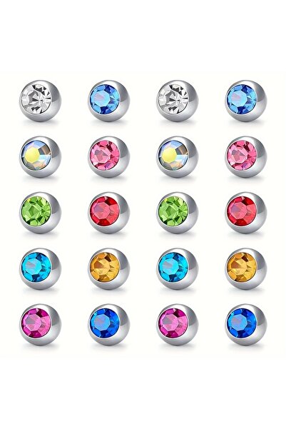 Choice1 14GX5mm 20pcs/set 14G 5mm 8mm Replacement Balls Externally Threaded P...