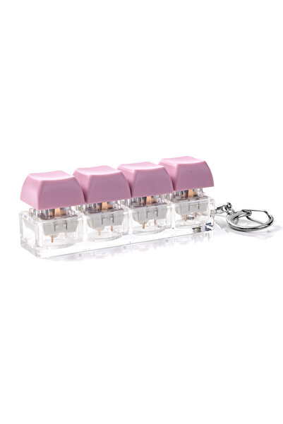 Choice6 pink purple Colorful Acrylic Button Keycap Fidget Keychain 4 Keys Key...