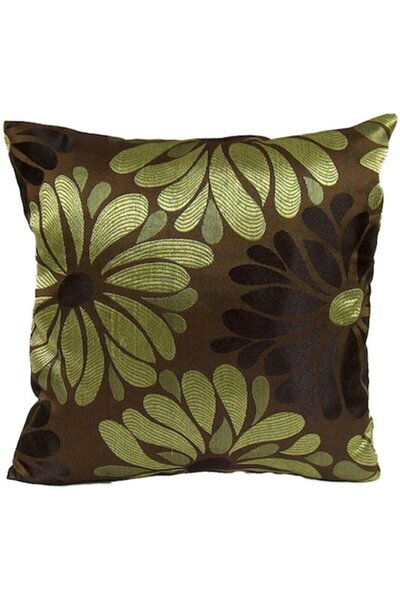 Goliat Pernă decorativă Goliat, maro, cu model floral verde, 40x40 cm, fără u...