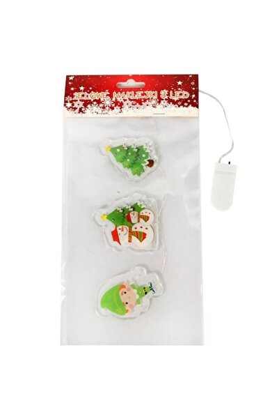 Goliat Set de 3 autocolante decorative cu gel și LED, Goliat, modele de Crăci...