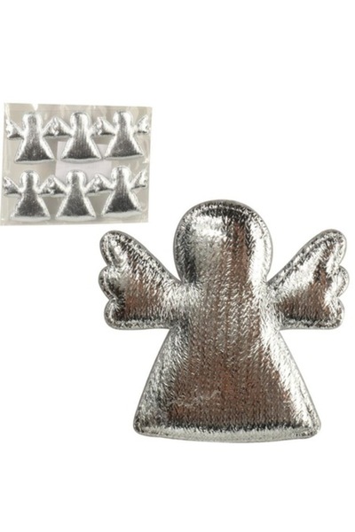 Goliat Set de 6 autocolante decorative, 4cm, argintii, finisaj metalic