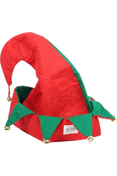 Goliat Santa Claus hat, felt, Goliat, green/red, with bells, 33x29 cm