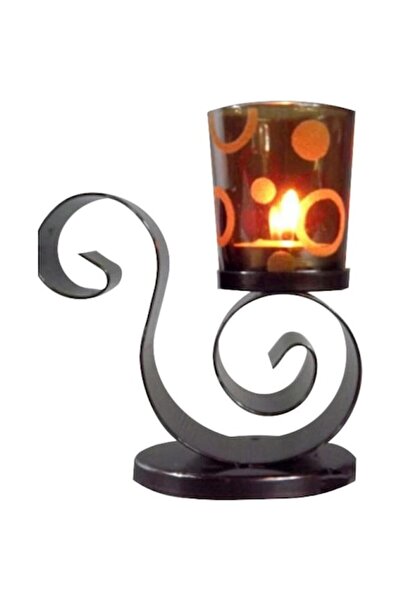 Goliat Suport metalic pentru lumânări, design melc, sticlă, 14x12x5cm