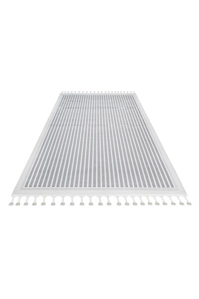 halinet Halı.Net White Modern Washable Non-Slip Living Room Carpet Cr-Liza-18554