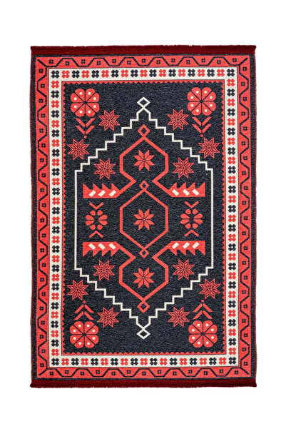 halinet Halı.Net Anthracite Modern Washable Non-Slip Living Room Carpet Pia-C...