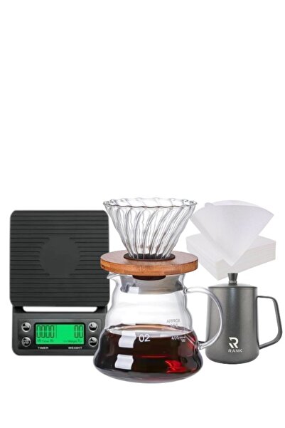 rank V60 Coffee Dripper Set: Glass Dripper and Glass Server 02