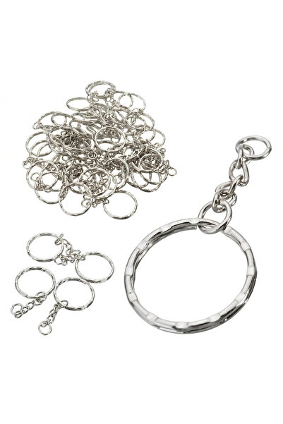 Deniz Party Store Metal Zincirli Anahtarlık Halkası 50 Adet