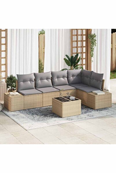vidaxl Set de canapele pentru gradina Beige È™i gri deschis poliratan