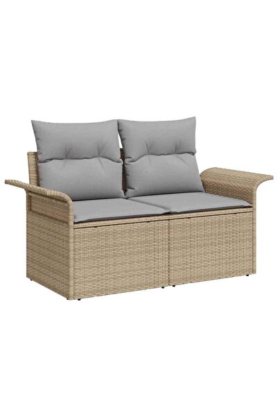 vidaxl Set de canapele pentru gradina 6 pcs Bej Rattan poli