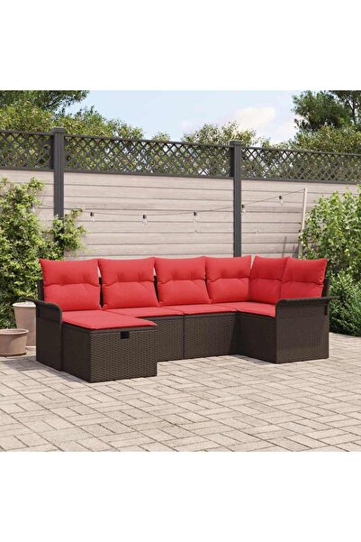 vidaxl Set de canapele pentru gradina cu perna 6 pcs Rattan poli