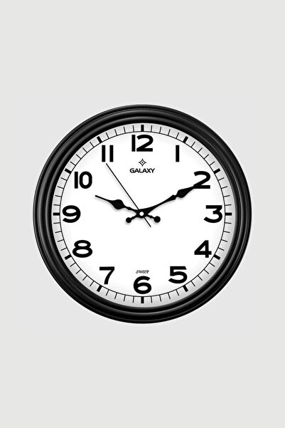 Albergio Silent Mechanical Wall Clock - 30 cm Black Frame Classic Dial Modern...