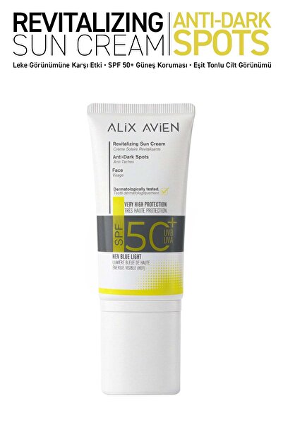 Alix Avien Leke Karşıtı Yüksek UVA/UVB Korumalı SPF50+ Güneş Kremi - Revitali...