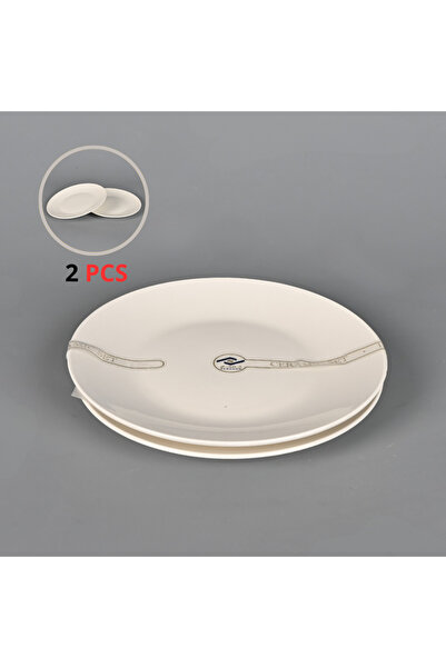 Generic Flat White Ceramic Plate Set of 2 9 Inch Dinnerware for Everyday Use ...