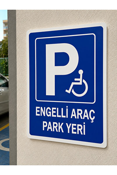 ünalgrup Disabled Car Parking Pvc Sign 25X35 cm Uv Printing Easy Mounting Car...