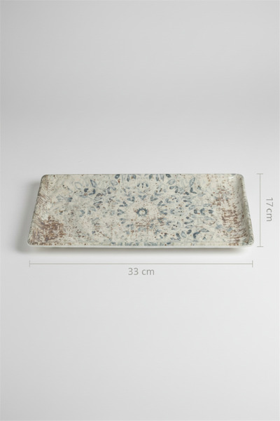 rinart 6-Piece Flora Rectangular Kayak Plate 33X17Cm Digital Fade