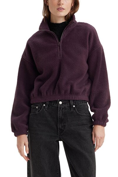 Levi's Women's Half-Zip Fleece Crop Sweatshirt A8792-0002