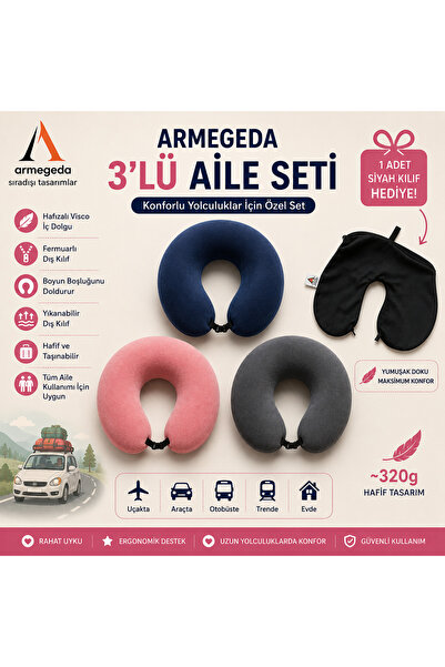 armegeda sıradışı tasarımlar Armegeda Visco Seyahat Yastığı Aile seti Kılıf h...