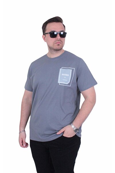 MocGrande Men's Oversized Crew Neck T-Shirt Bnhnp 26157 Fume